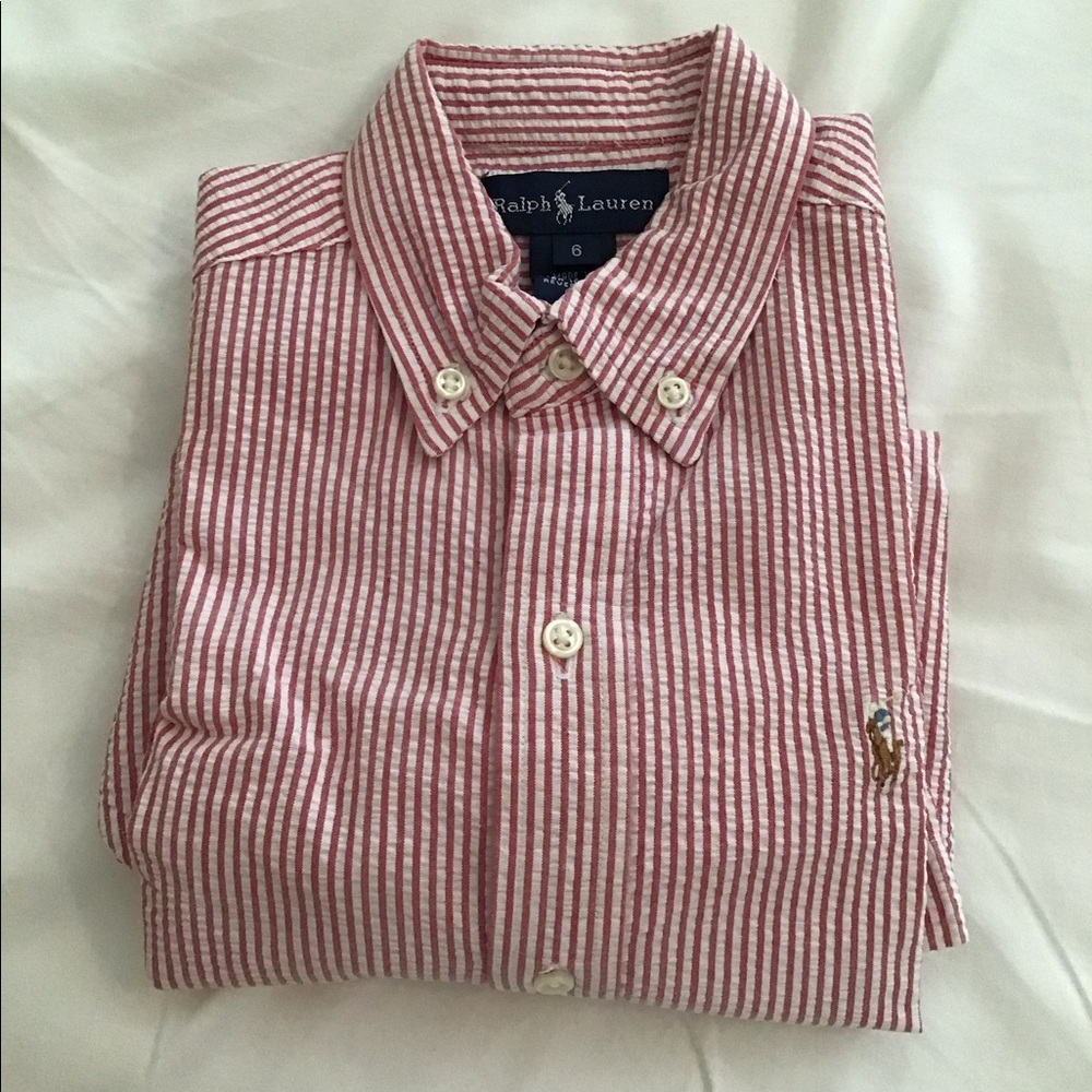Polo Ralph Lauren boy’s seersucker shirt Sz 6